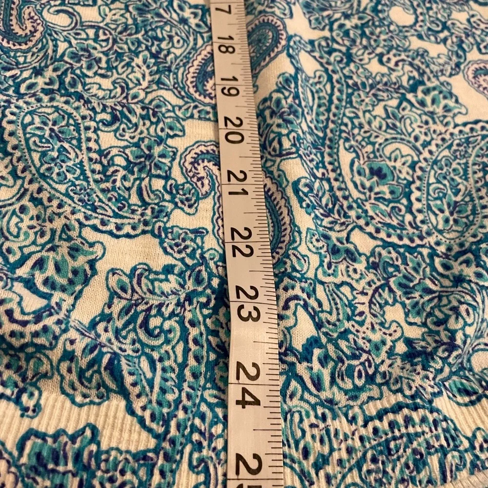 Talbots Blue and White Paisley 3/4 Length Sleeve Top - Picture 9 of 9